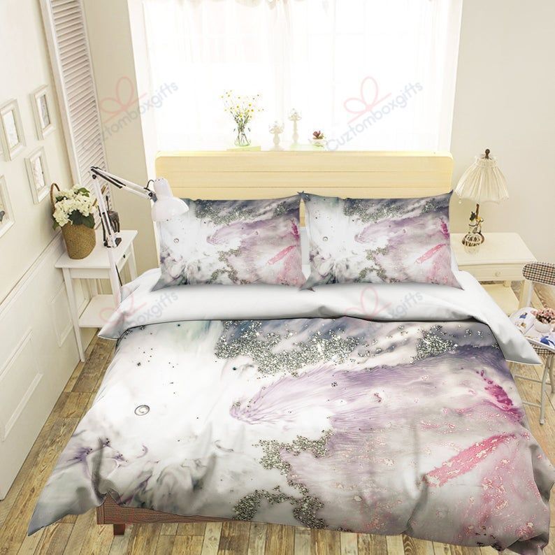 Pastel Marble Bedding Set