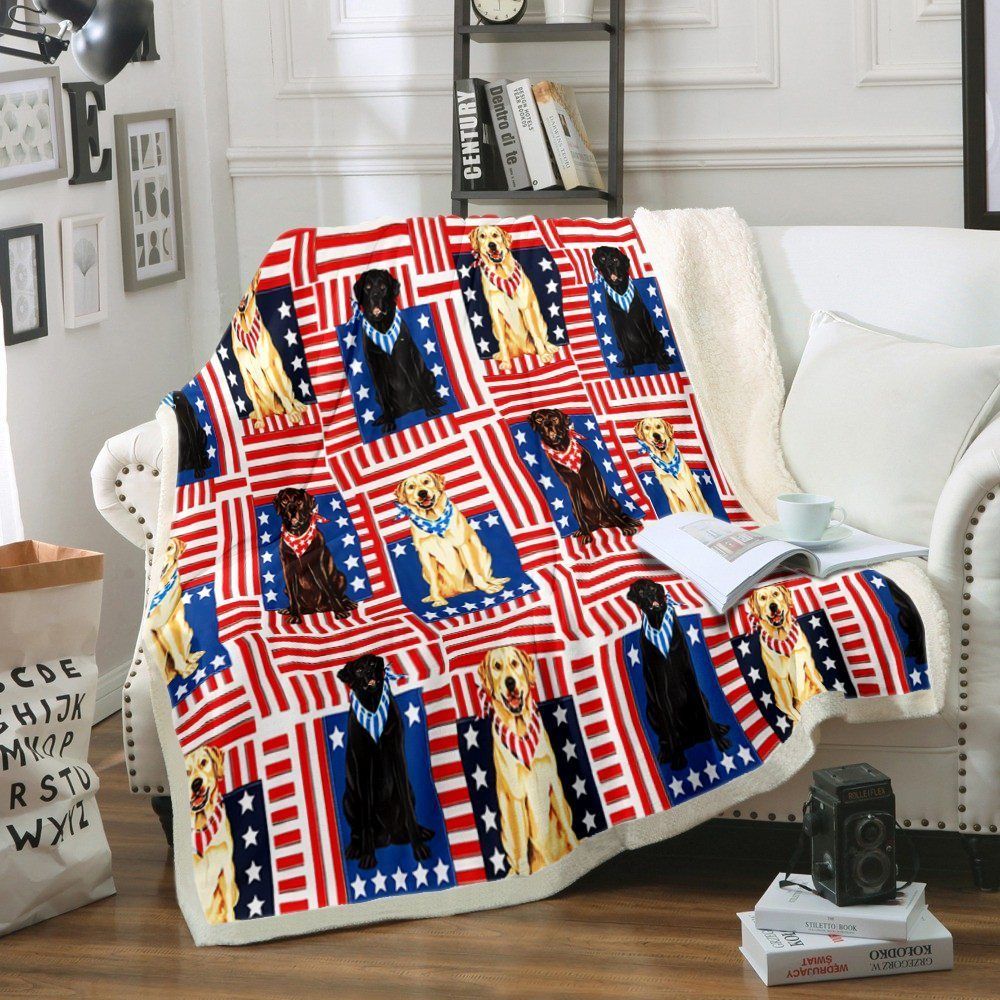 Patriotic Dog Sherpa Fleece