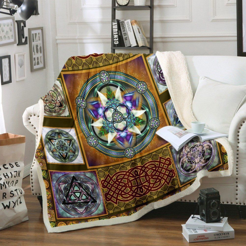 Pattern Celtic Sherpa Fleece Blanket
