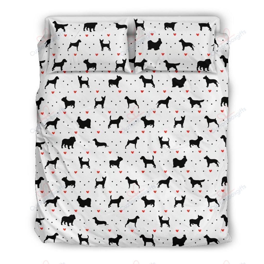 Pattern Dog Love Printed Bedding Set