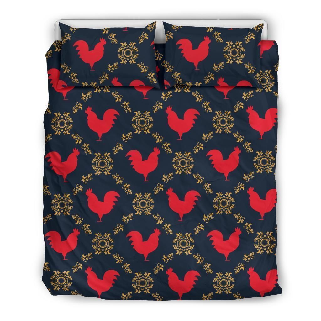 Pattern Print Rooster Cool Design Comfortable Bedding Set