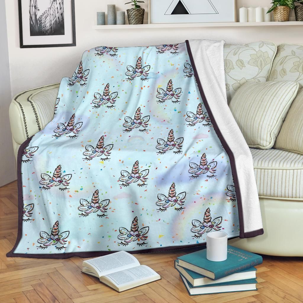 Pattern Unicorn Printed Fleece Blanket Gift For Unicorn Lovers
