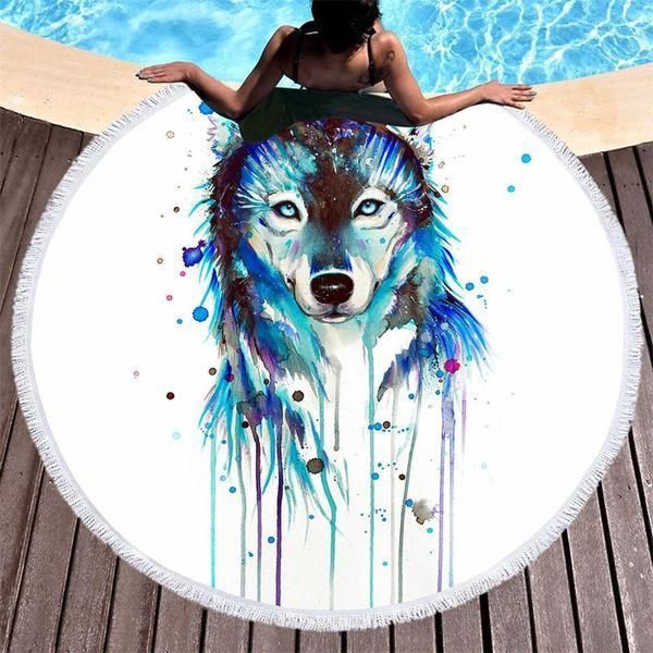 Pauwau The Witch Spirit Printed Round Beach Towel