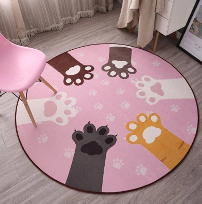 Paw Cat Round Carpet
