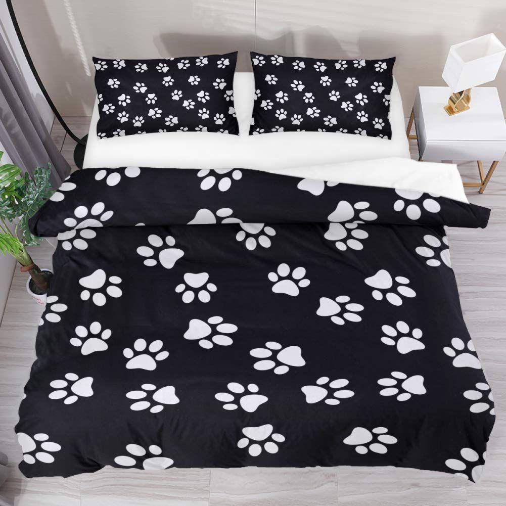 Paw With Black Background Dog Bedding Set