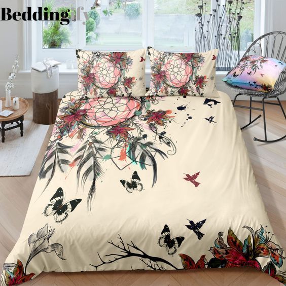 Peace Butterflies Dreamcatcher Bedding Set