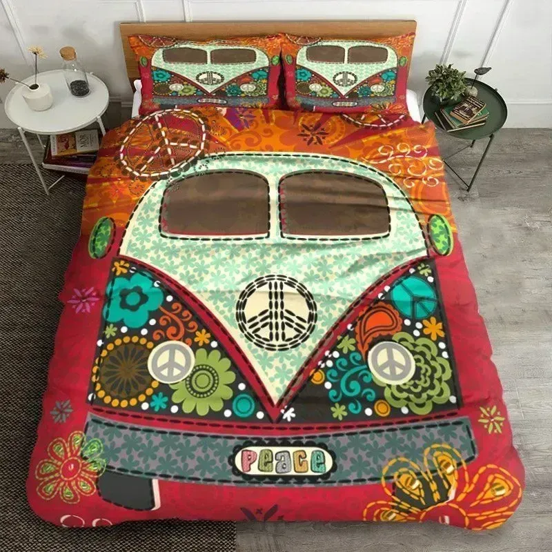 Peace Hippie Bedding Set