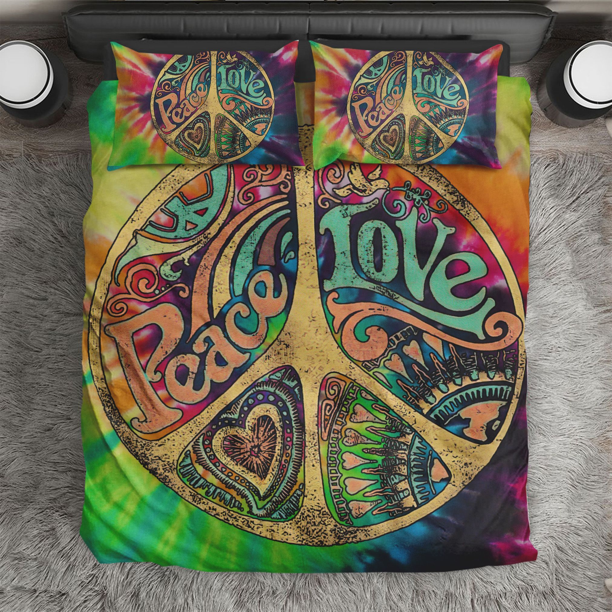 Peace Love Hippie Bedding Set