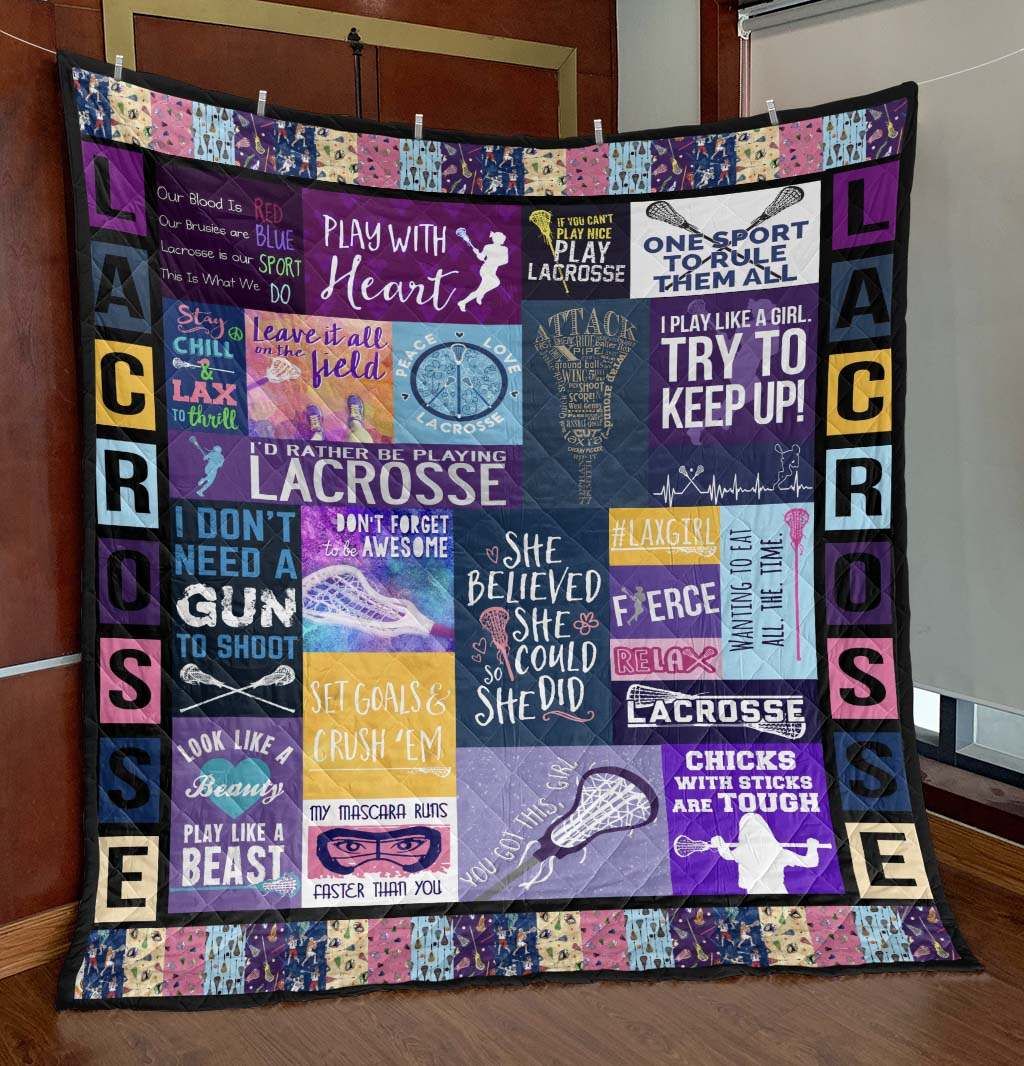 Peace Love Lacrosse PK290527 Quilt Blanket