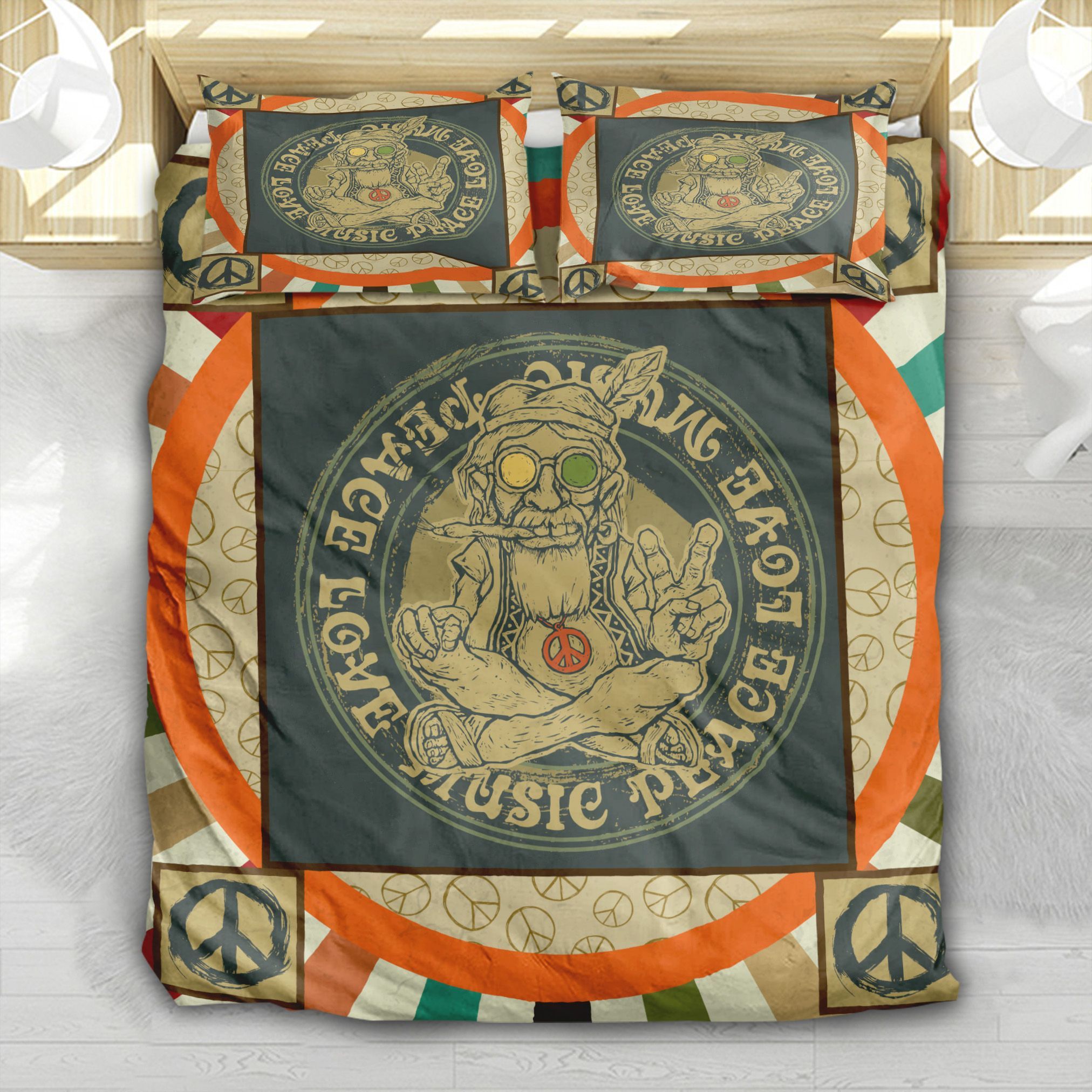 Peace Love Music Bedding Set