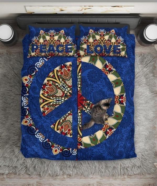Peace Love Paisley Background Bedding Set