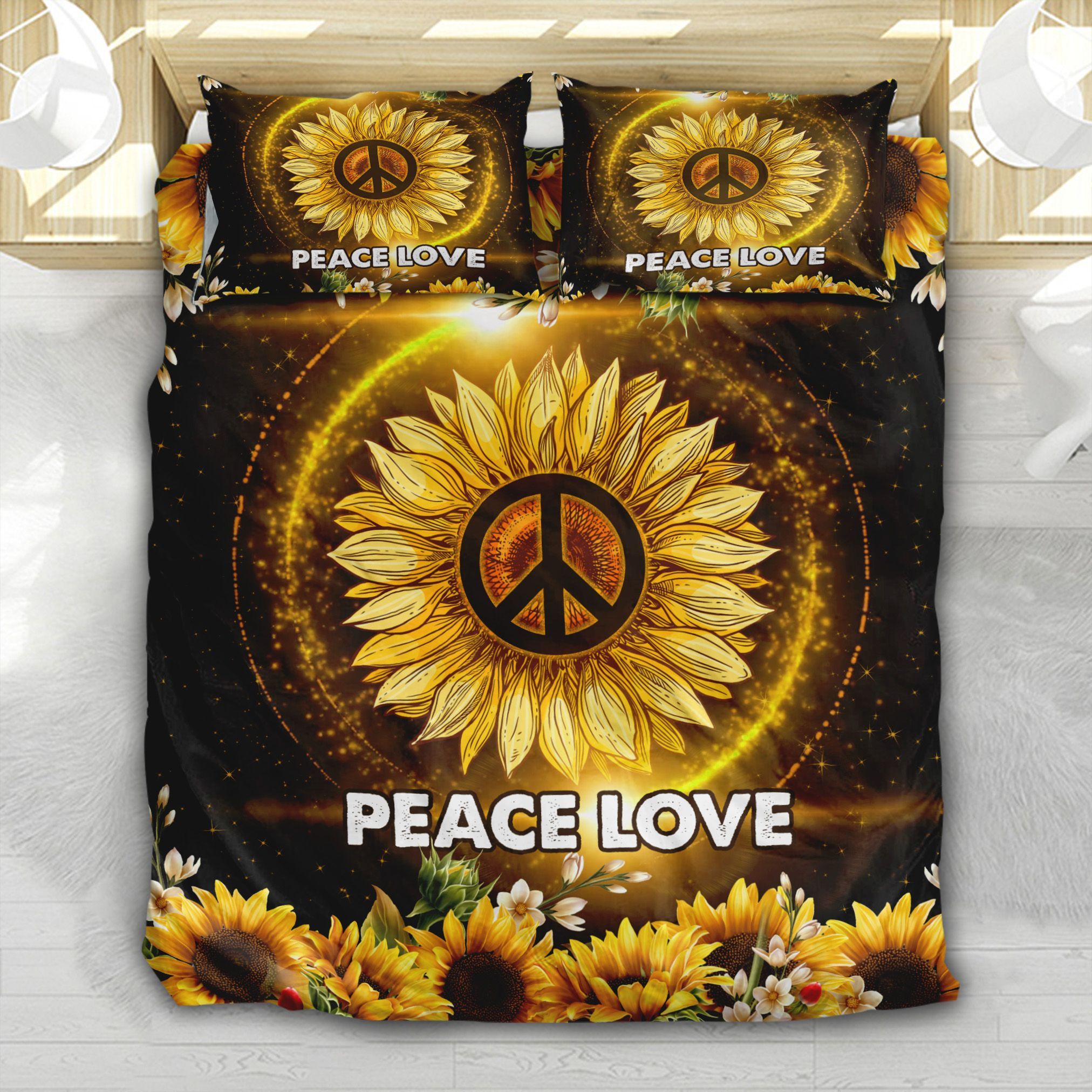 Peace Love Sunflower Bedding Set