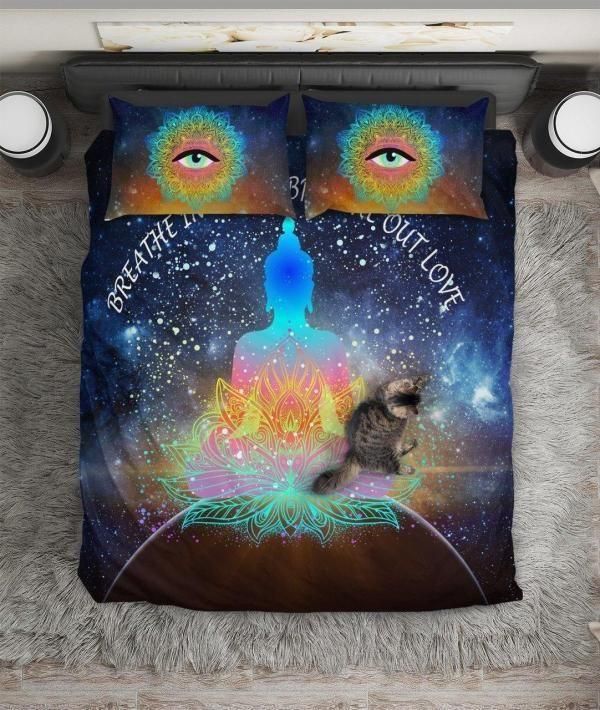 Peace Love With Buddha Bedding Set