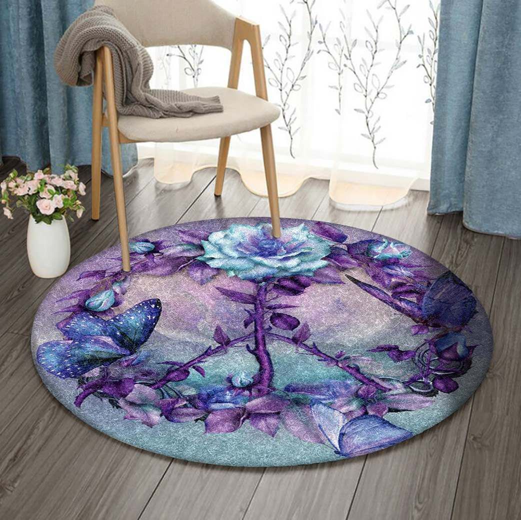 Peace Rose Round Carpet