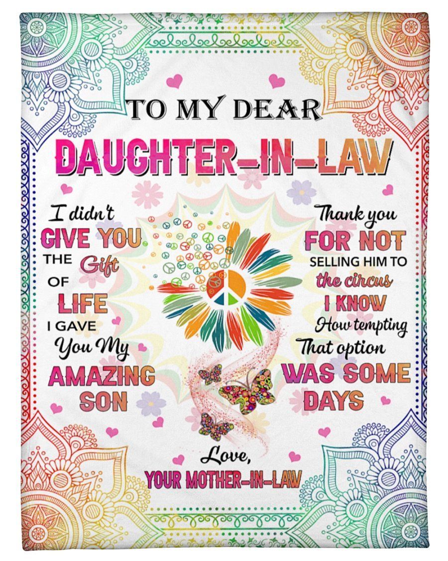 Peace Sign I Gave You My Amazing Son To Daughter In Law Fleece Blanket Fleece Blanket