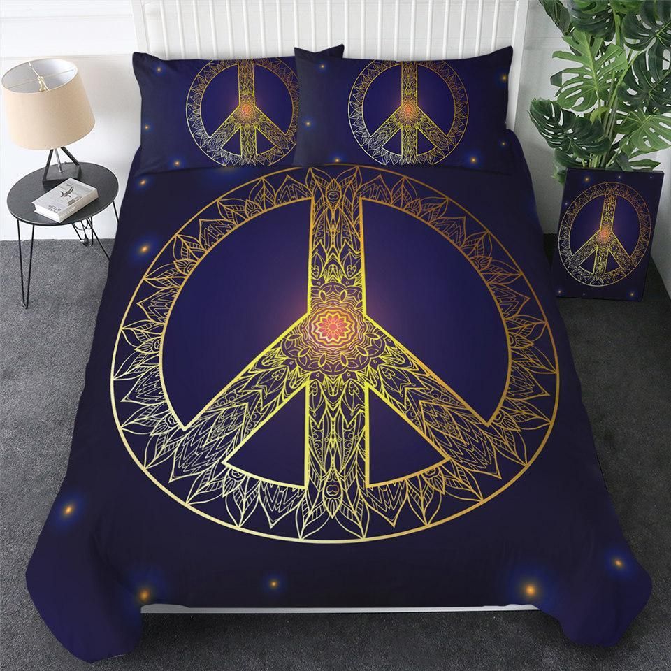 Peace Sign Starry Bedding Set
