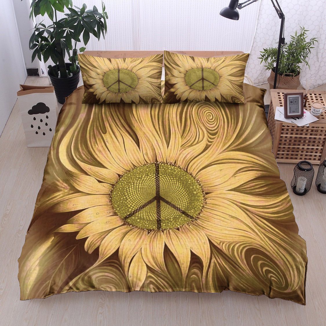Peace Sunflower Bedding Set