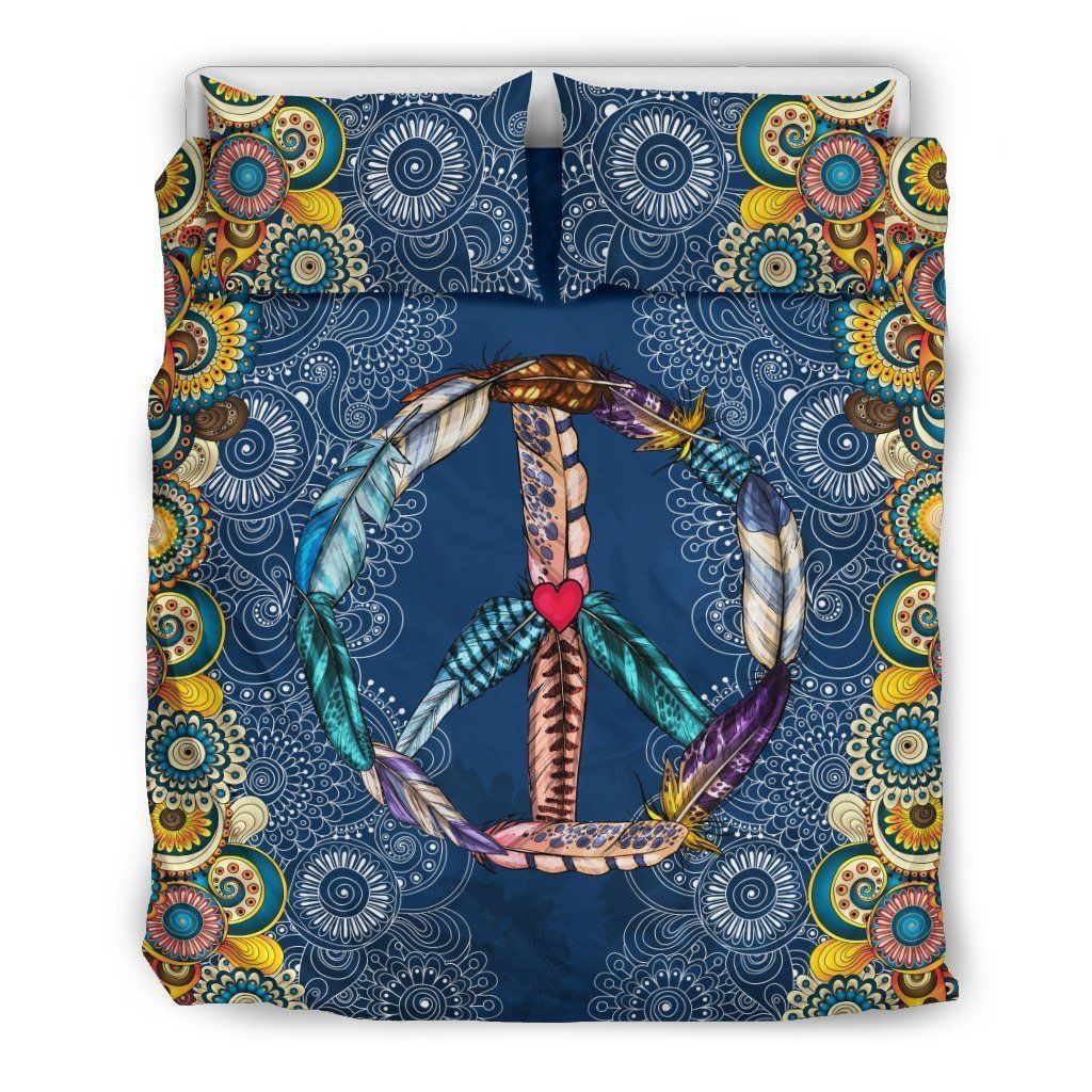 Peace Symbol Hippie Style Bedding Set