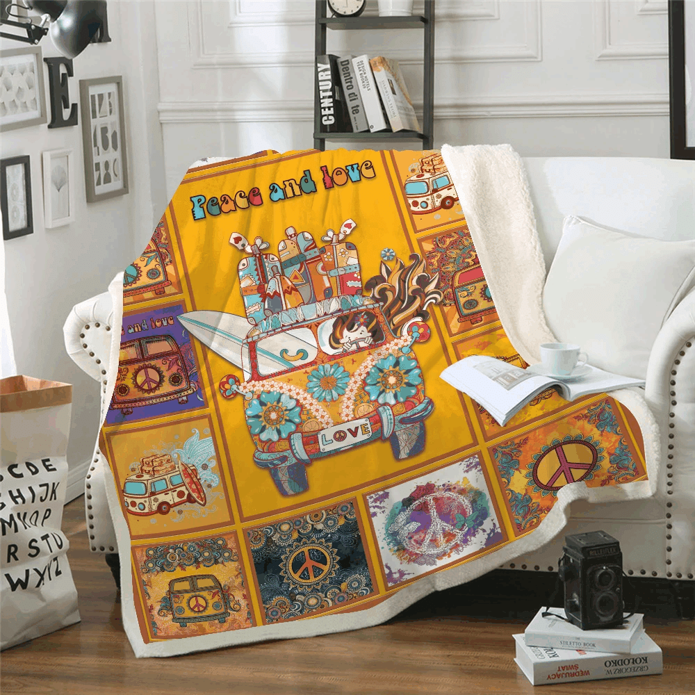 Peace To My Husband Sherpa Fleece Blanket