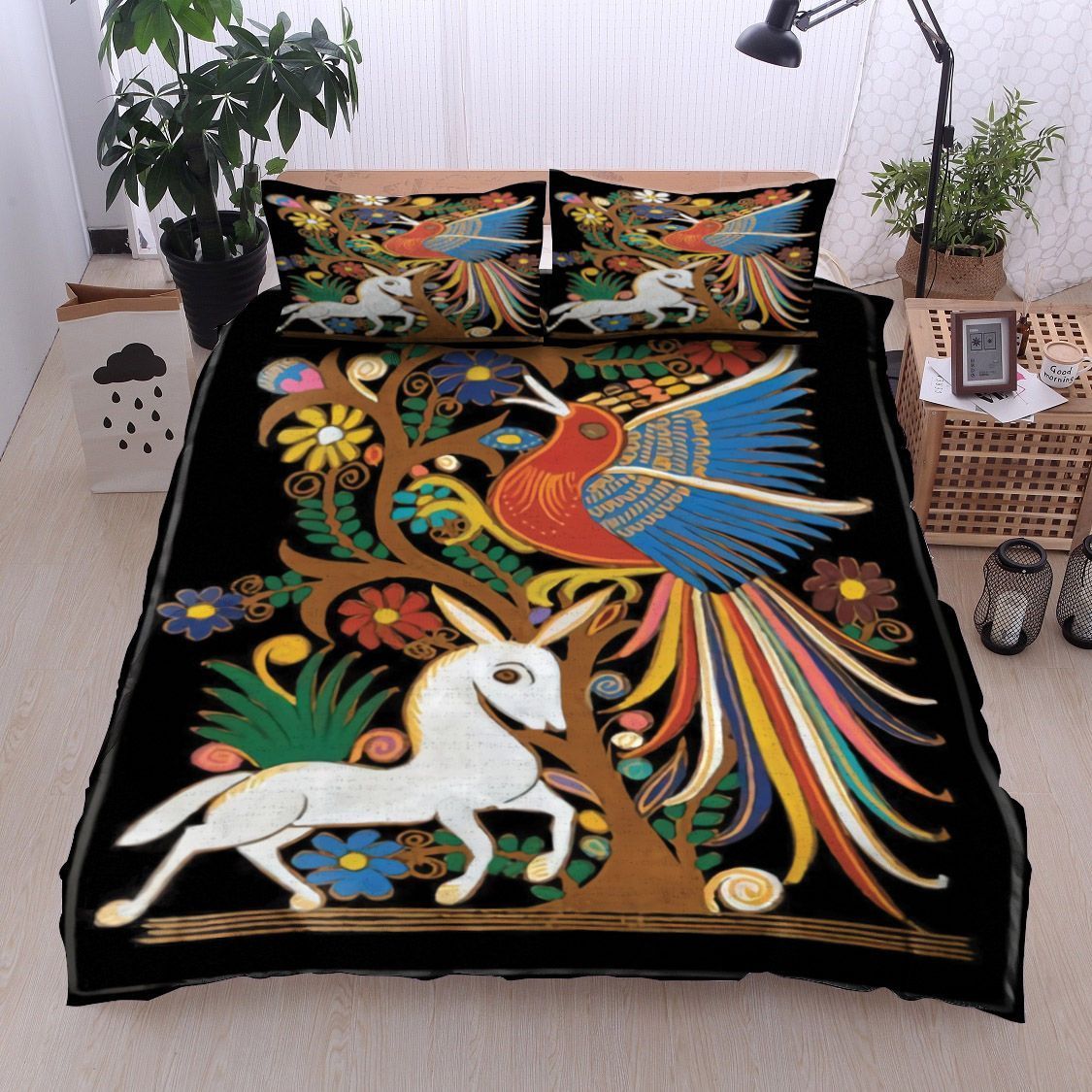 Peacock And Horse Bedding Set