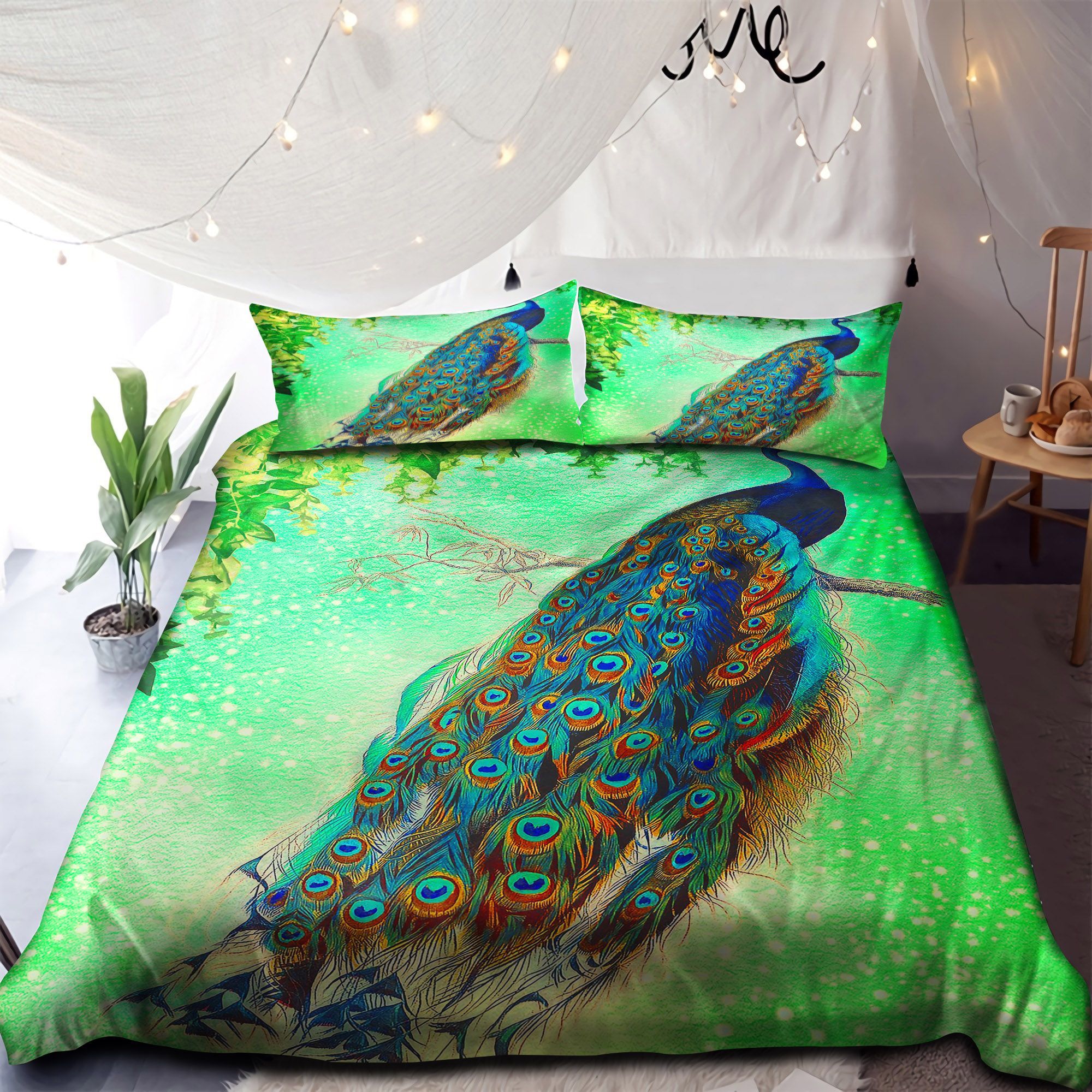 Peacock Bird Bedding Set