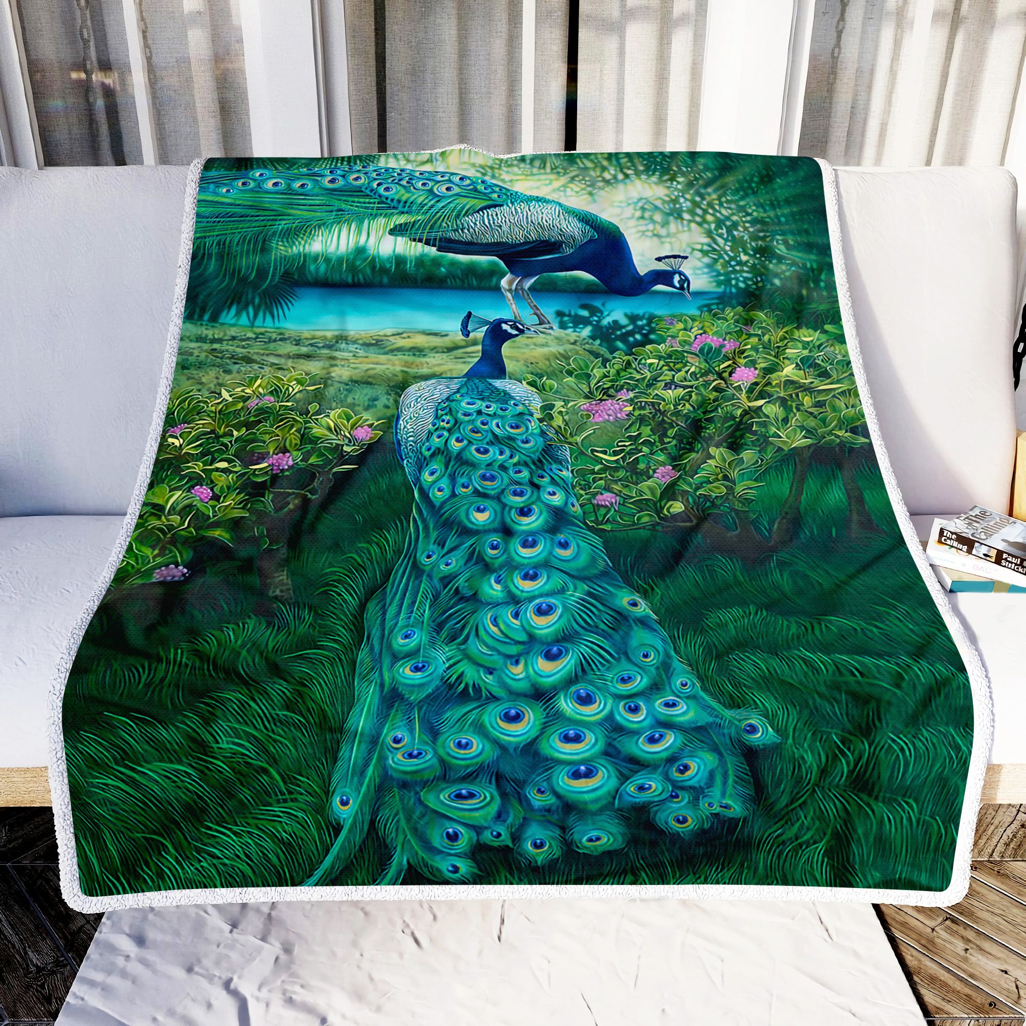 Peacock Blue Art Fleece Blanket