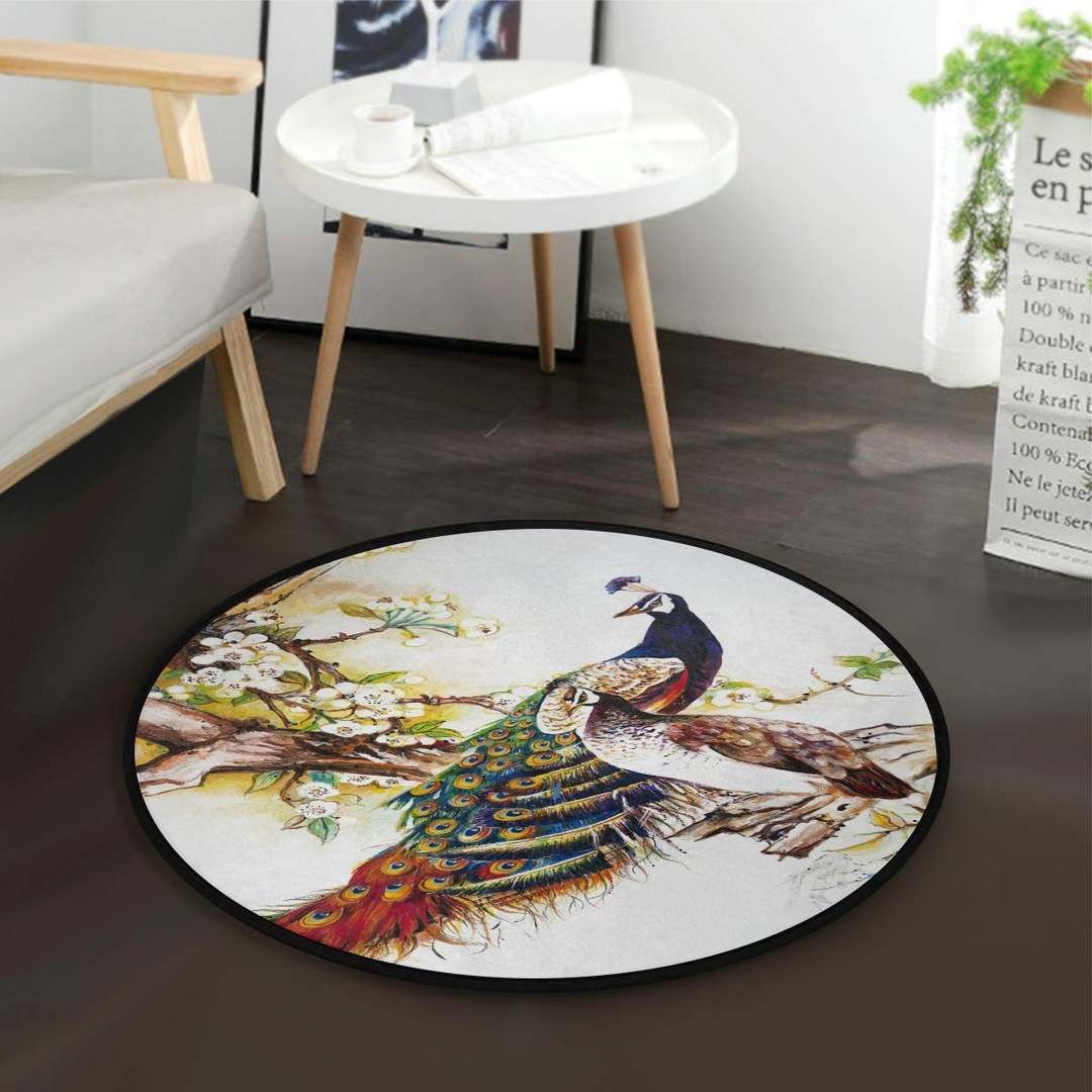 Peacock Cherry Round Carpet