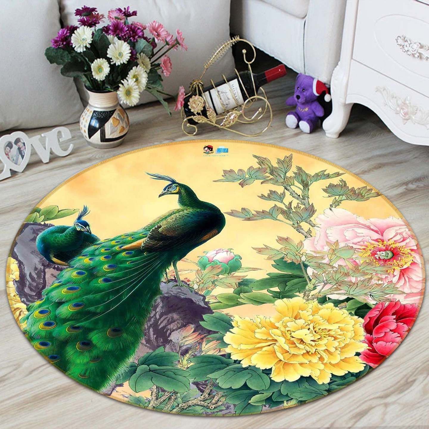 Peacock Round Carpet