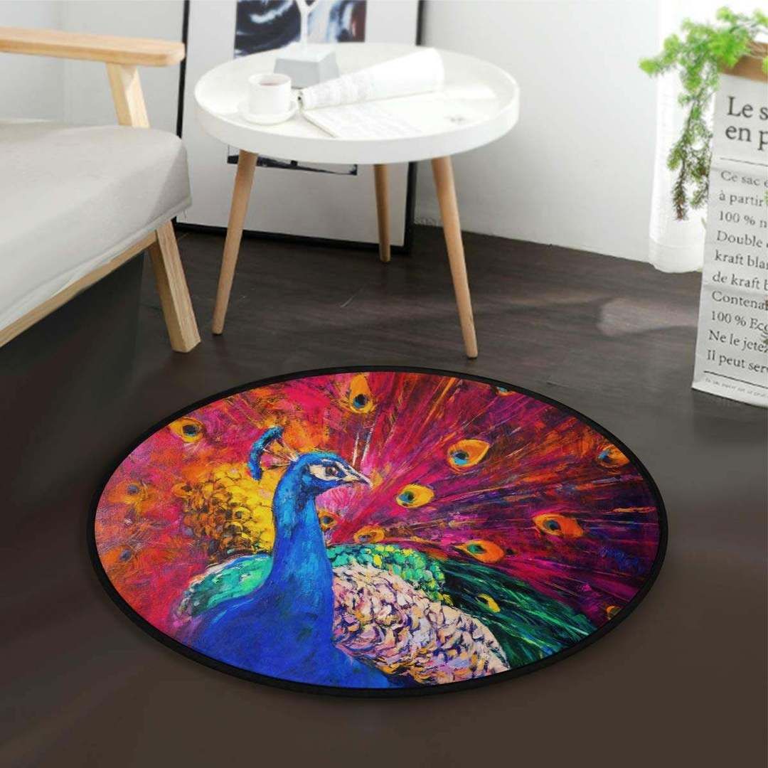 Peacock Round Carpet
