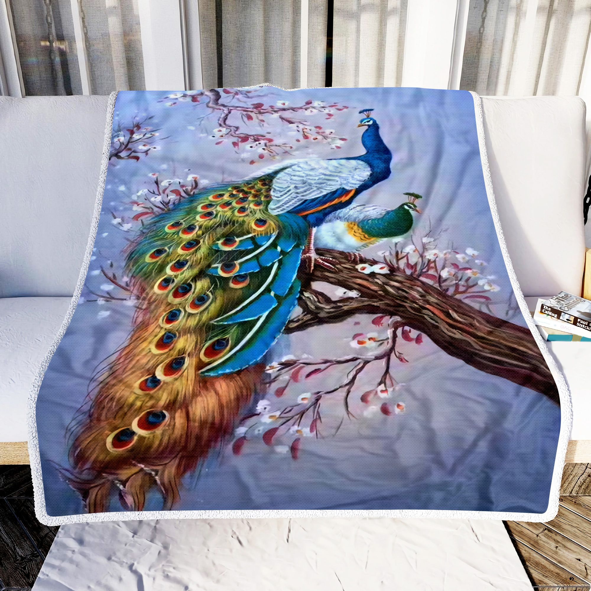 Peacock Couple Art Fleece Blanket