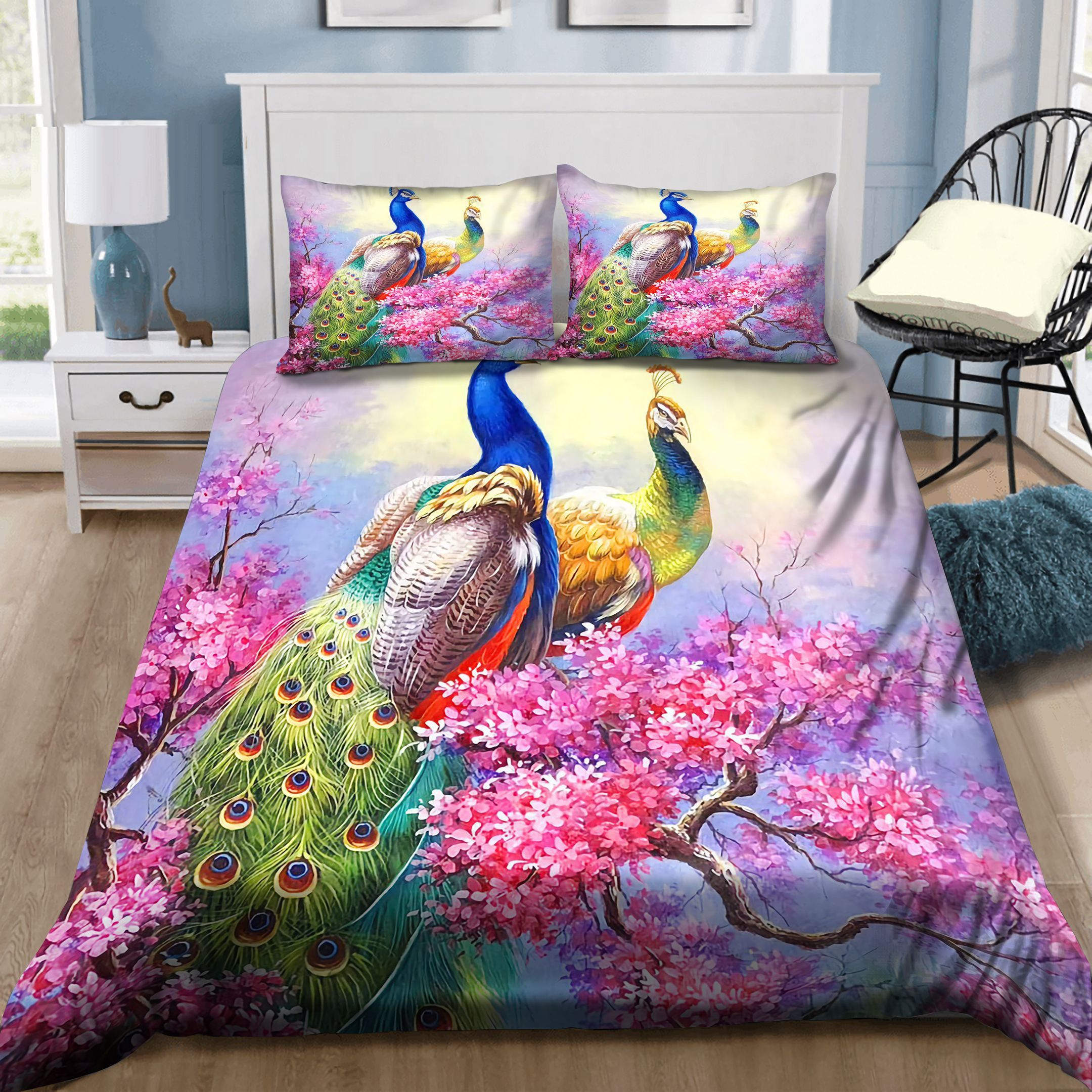 Peacock Couple In Love Bedding Set