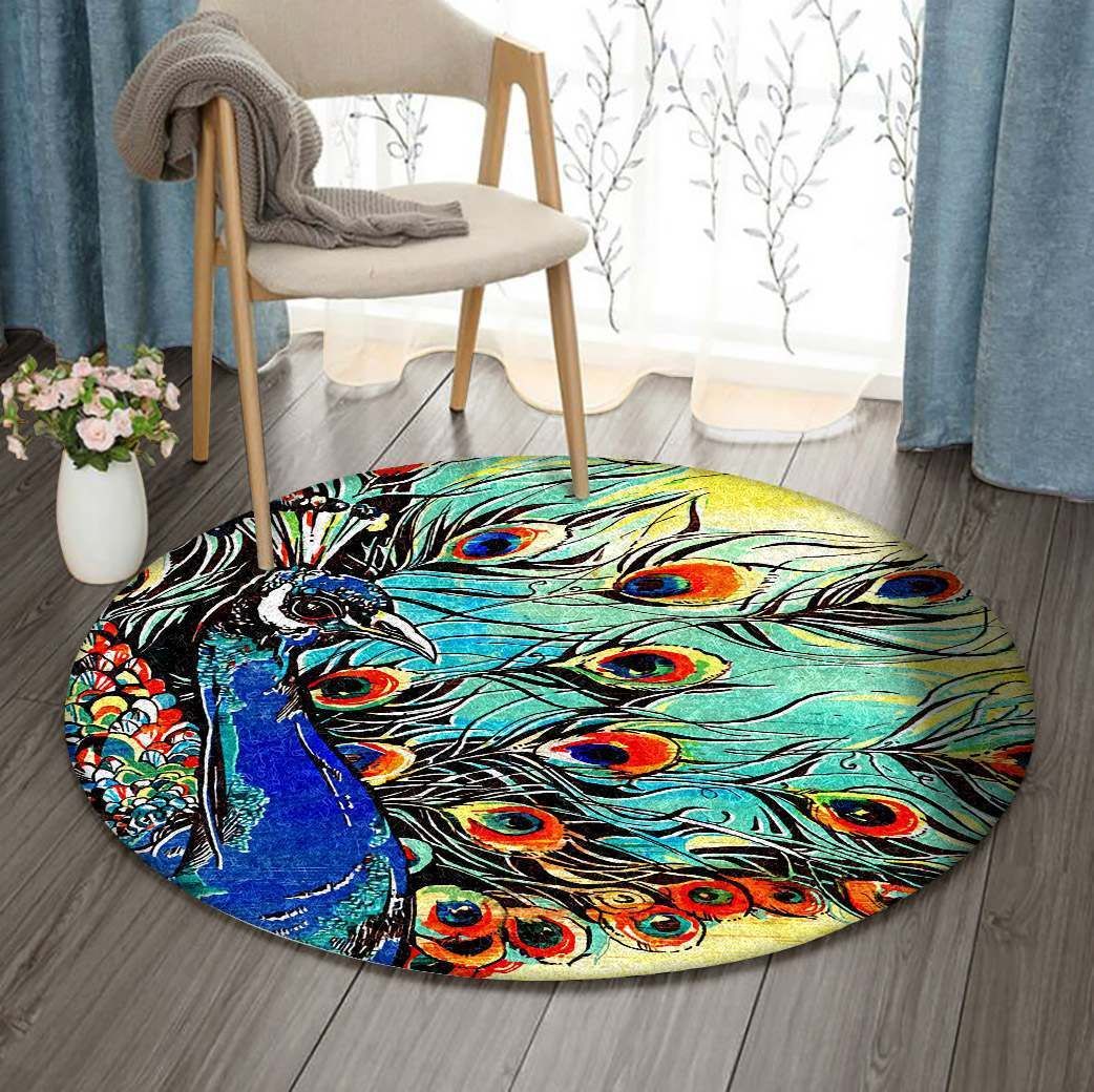Peacock Round Carpet