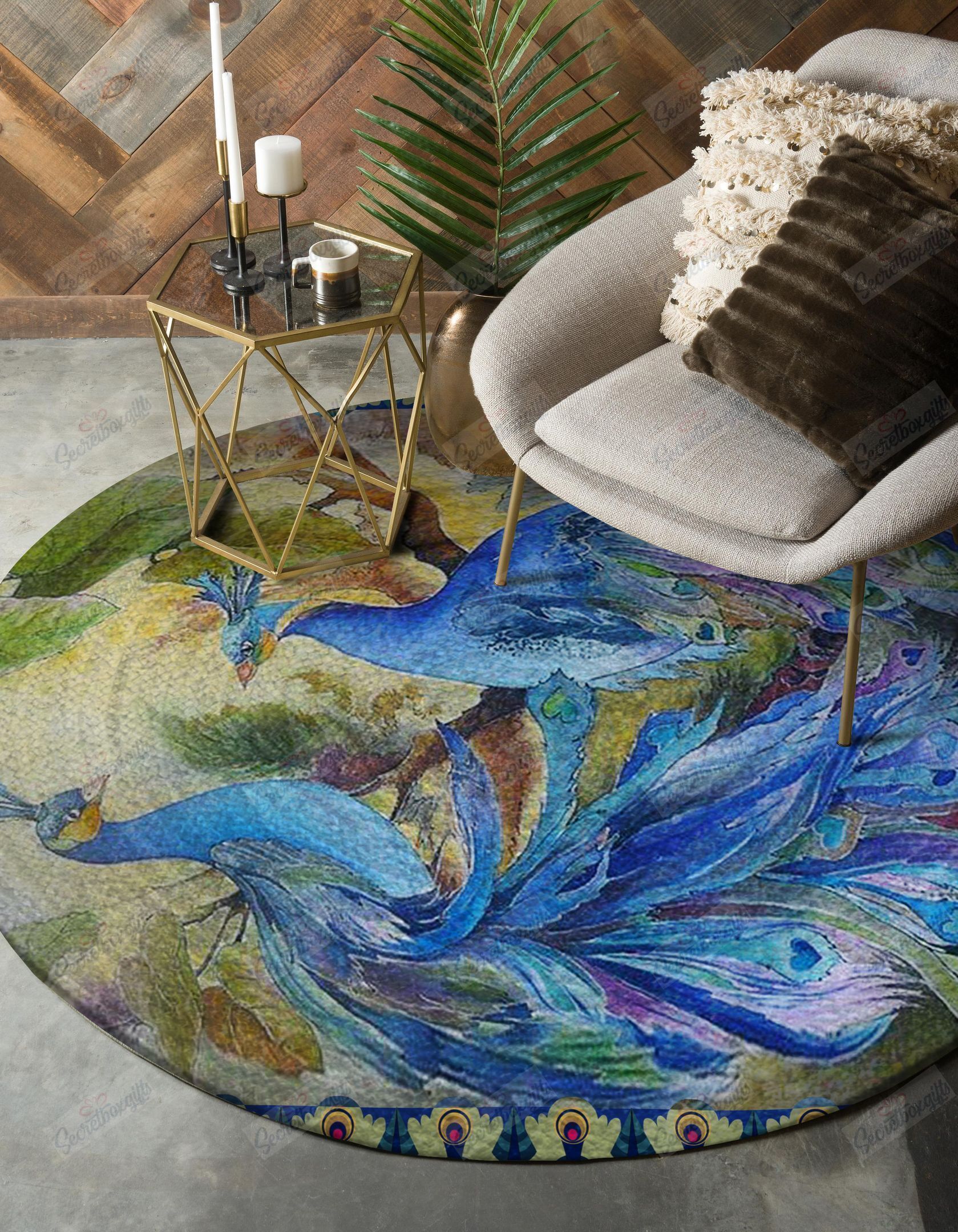 Peacock Round Carpet