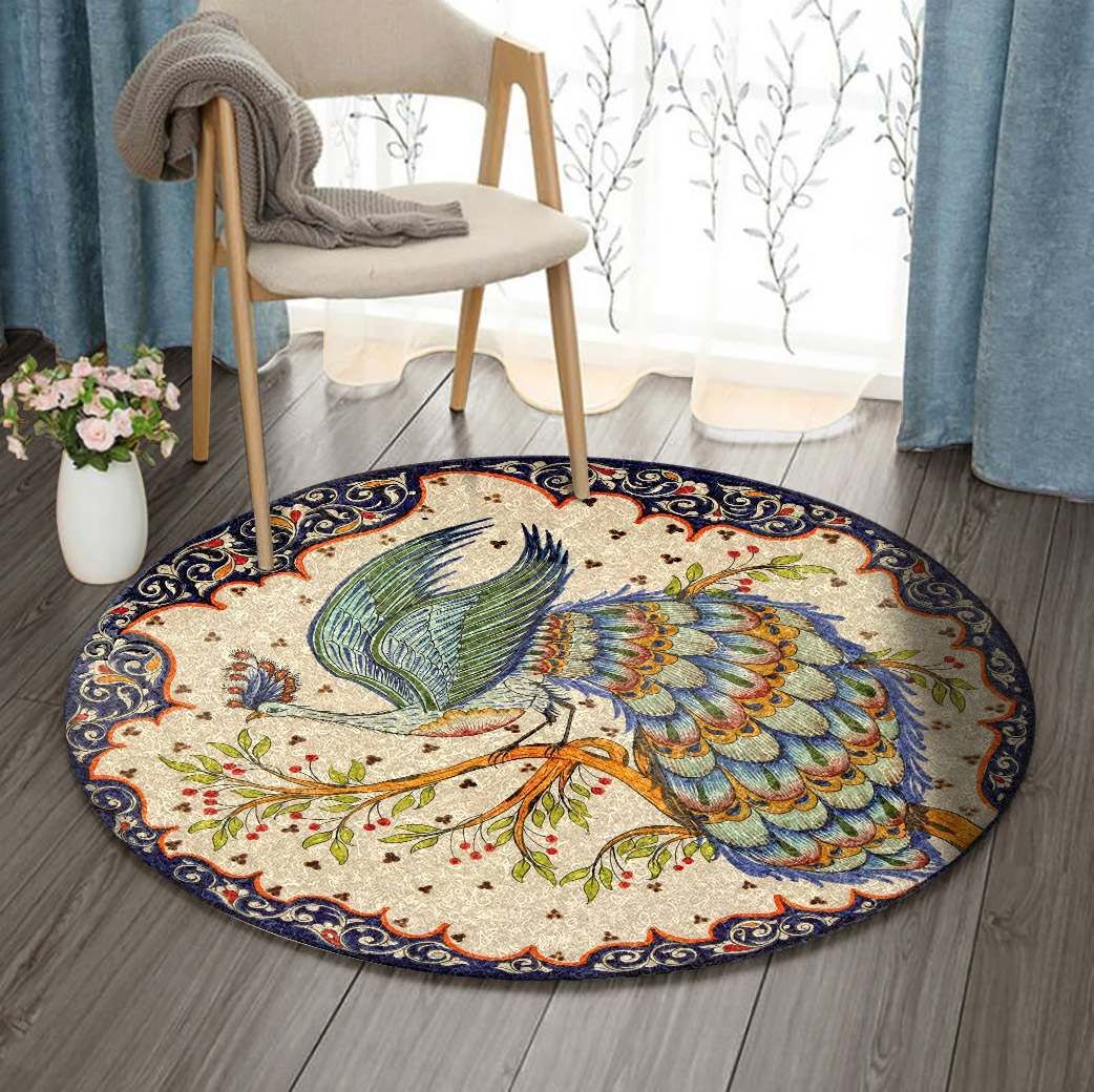 Peacock Round Carpet