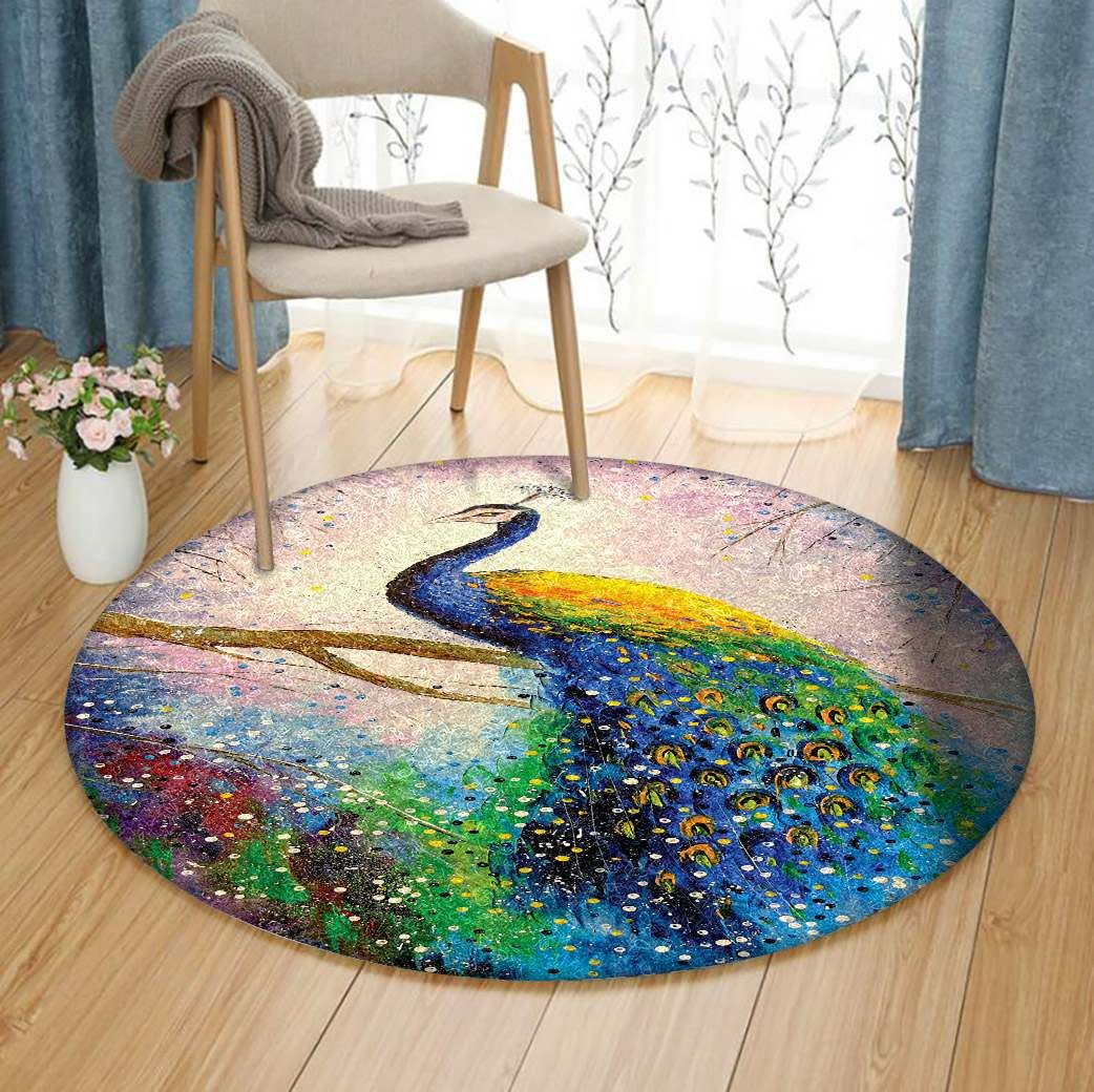 Peacock Round Carpet