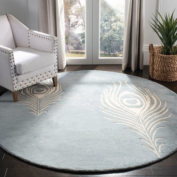 Peacock Feather Round Carpet