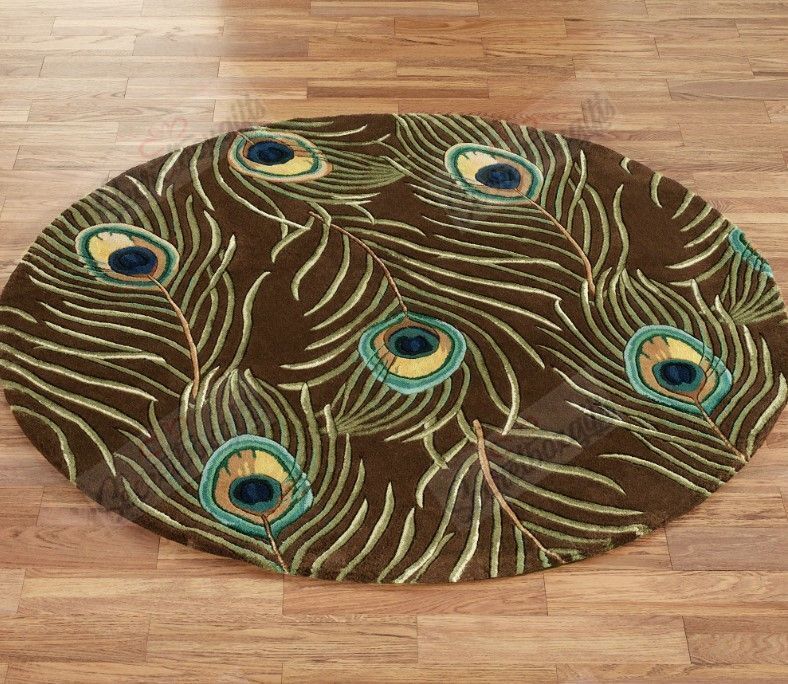 Peacock Feathers Round Carpet