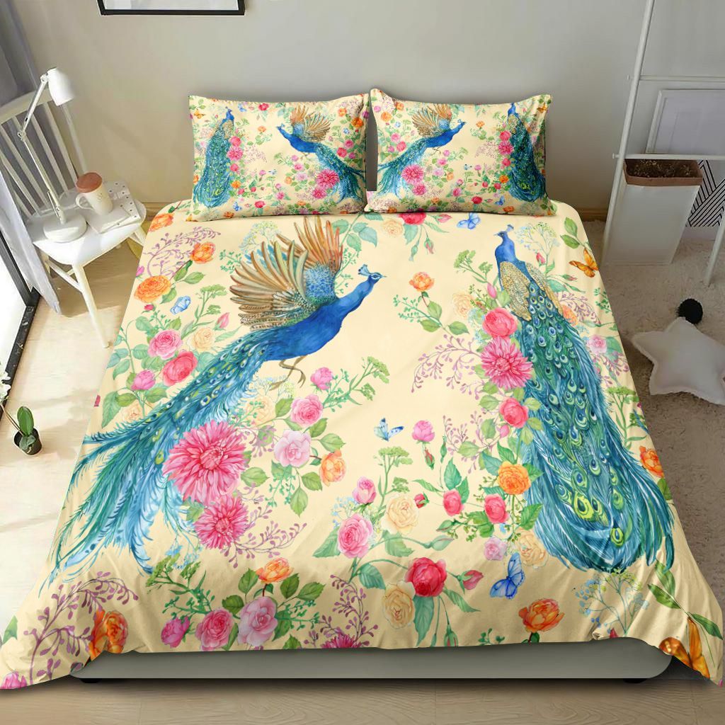 Peacock Flower Bedding Set