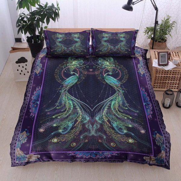 Peacock Galaxy Bedding Set