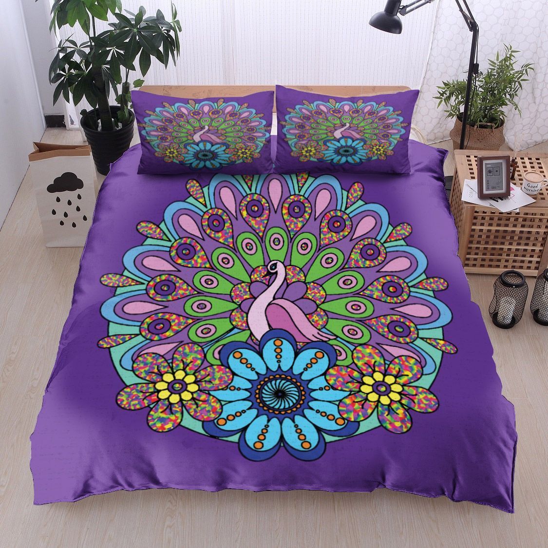 Peacock Hippie Bedding Set