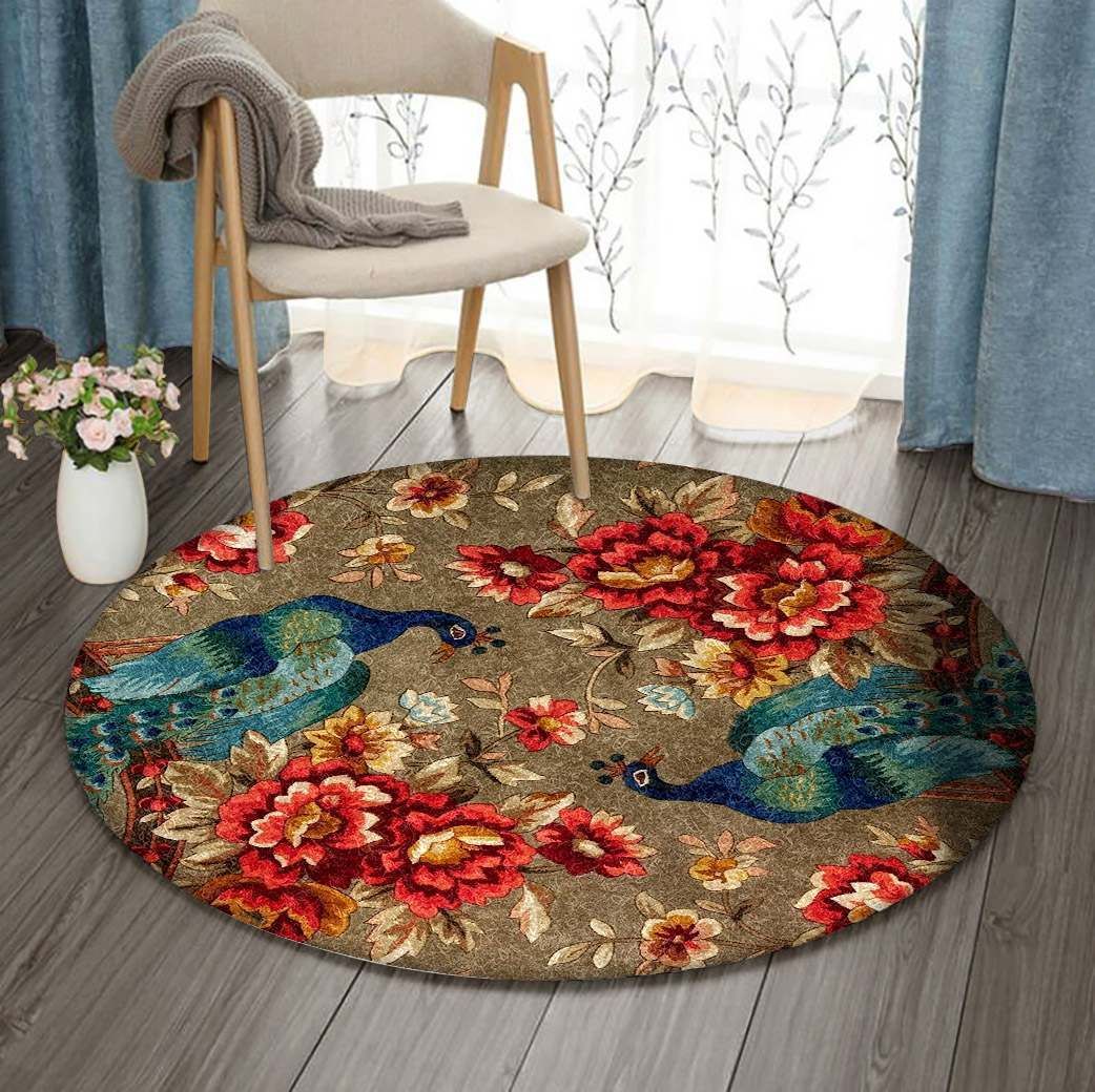 Peacock Round Carpet