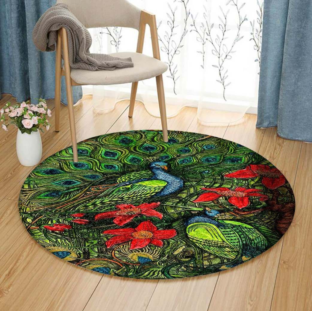 Peacock Round Carpet