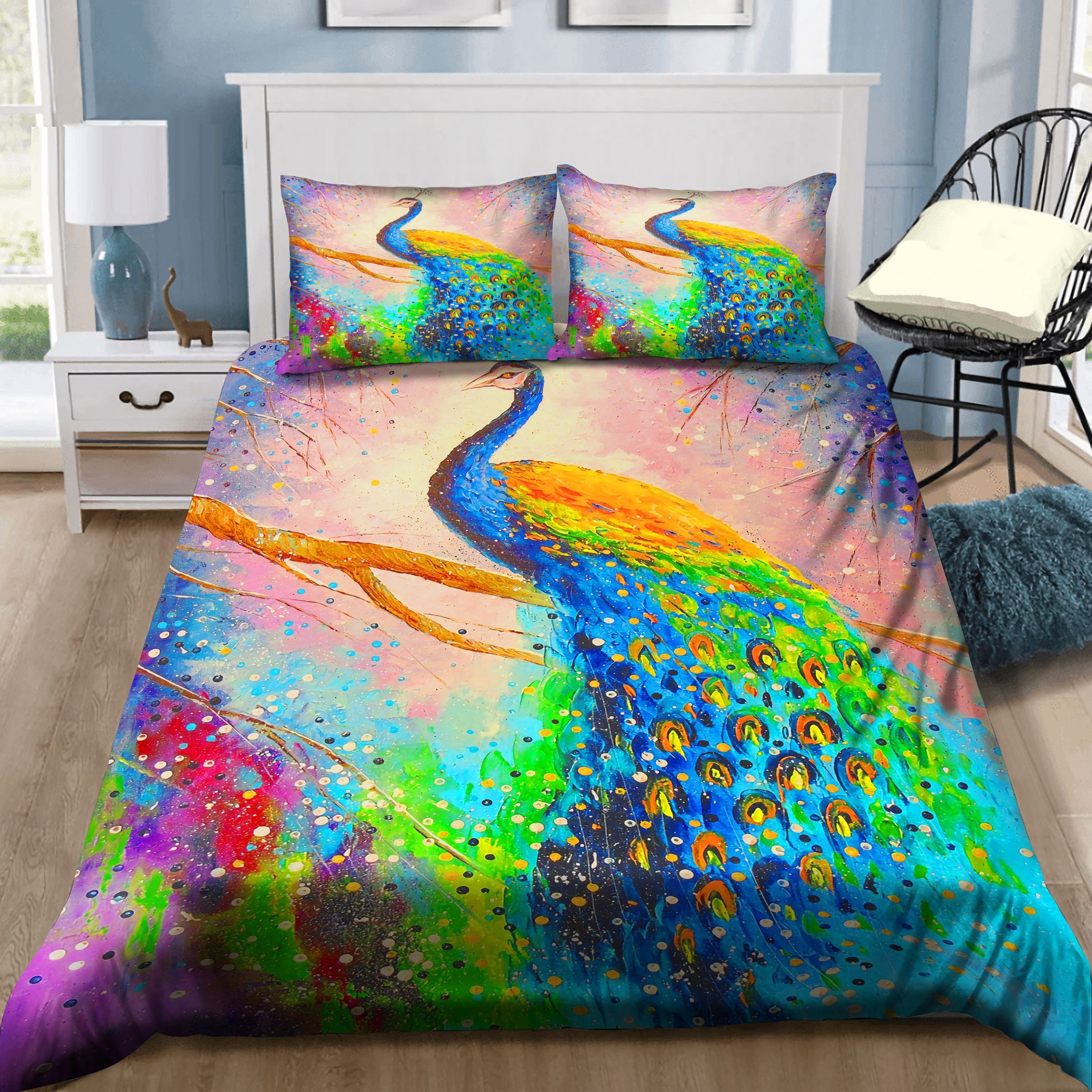 Peacock Painting Bedding Set
