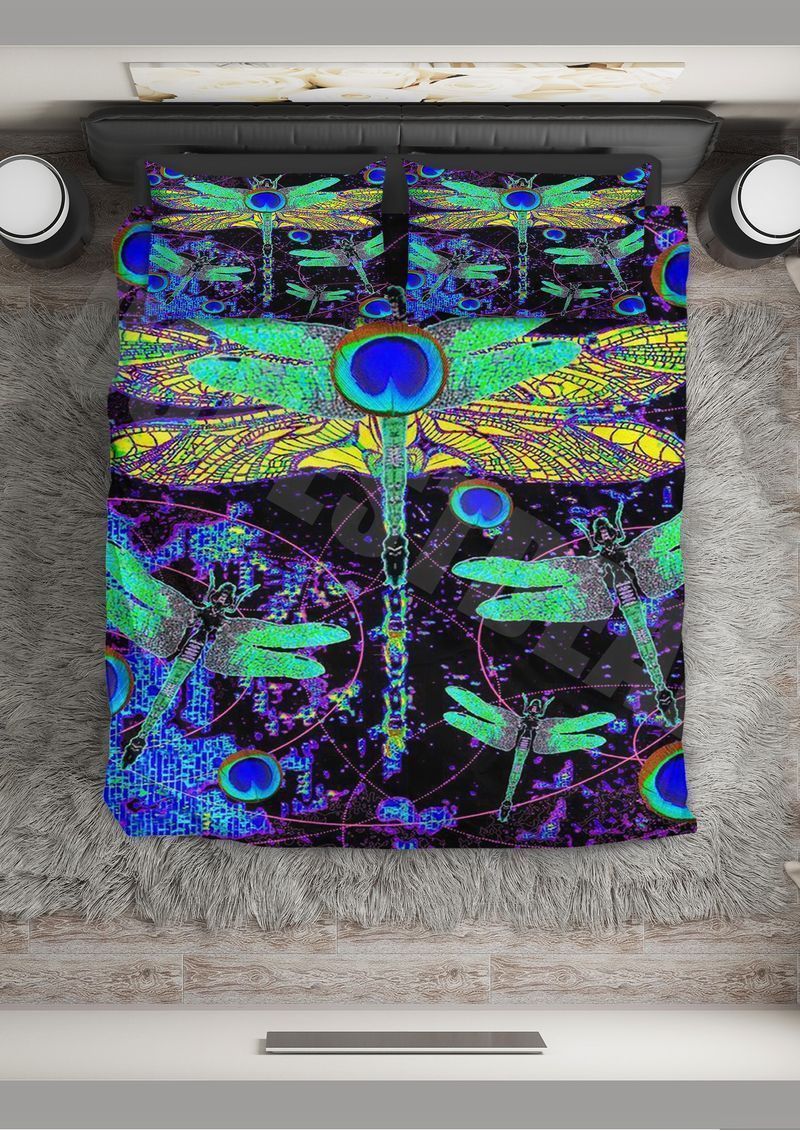Peacock Pattern Dragonfly Bedding Set