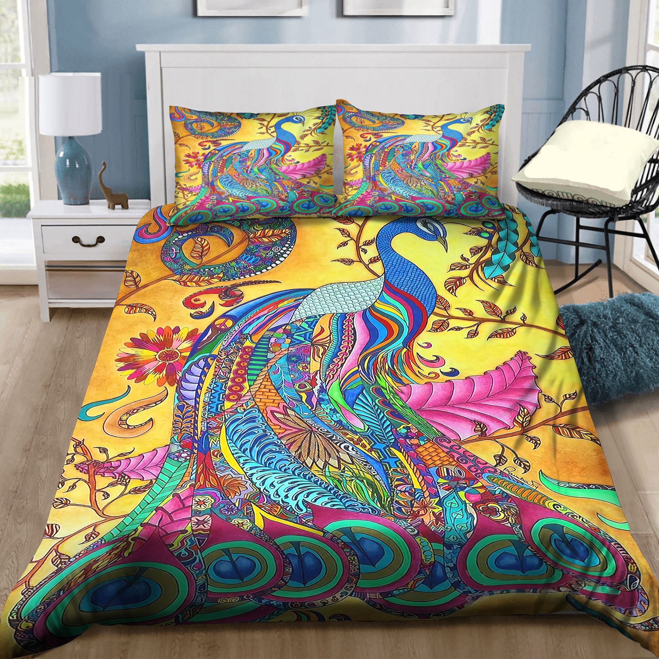 Peacock Picture Bedding Set