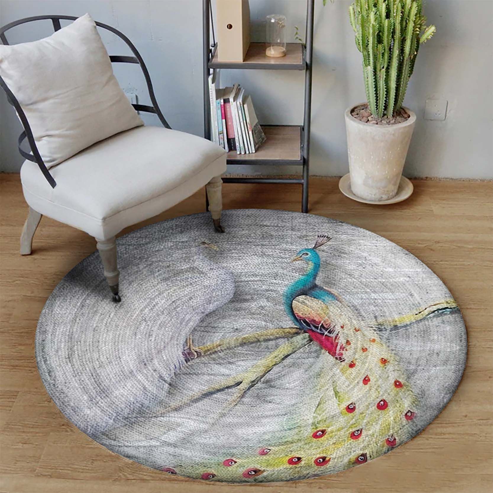 Peacock Round Carpet