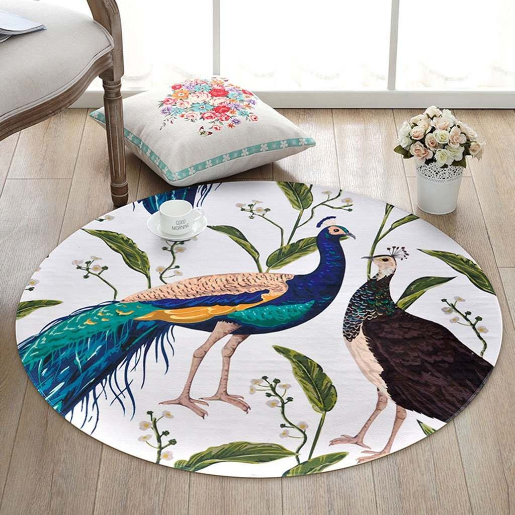 Peacocks Round Carpet