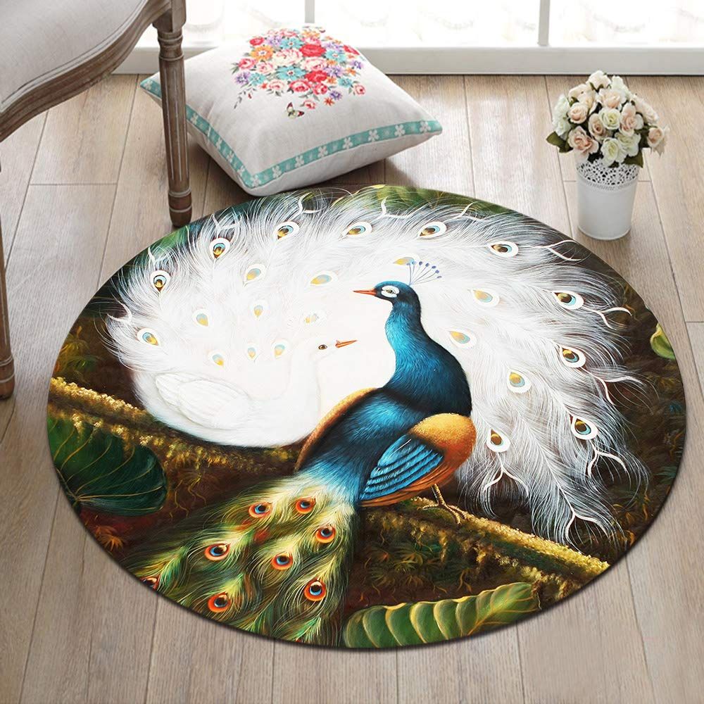 Peacocks Round Carpet