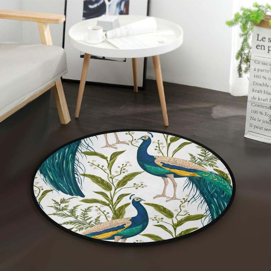 Peacocks Round Carpet