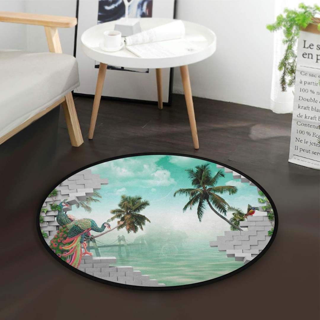 Peacocks Round Carpet